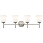 Fusion Tulsi Bathroom Vanity Light - Brushed Nickel / Opal