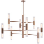 Fusion Rimini Chandelier - Brushed Brass / Clear