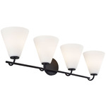 Fusion Pavia Bathroom Vanity Light - Matte Black / Opal