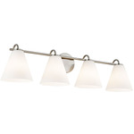 Fusion Pavia Bathroom Vanity Light - Brushed Nickel / Opal