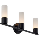 Fusion Cellini Bathroom Vanity Light - Matte Black / Opal