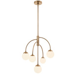 Fusion Noho Chandelier - Brushed Brass / Etched Glass