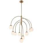 Fusion Noho Chandelier - Brushed Brass / Etched Glass