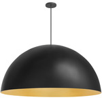 Elias Pendant - Matte Black / Champagne Gold