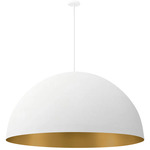 Elias Pendant - Matte White / Champagne Gold