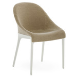 Eleganza Ela Curved Chair - White / Brummel Beige