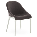 Eleganza Ela Curved Chair - White / Brummel Black