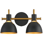Dusk Bathroom Vanity Light - Black / Antique Brass