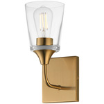 Hudson Wall Sconce - Natural Aged Brass / Clear