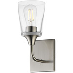 Hudson Wall Sconce - Satin Nickel / Clear