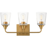 Hudson Bathroom Vanity Light - Natural Aged Brass / Clear