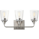 Hudson Bathroom Vanity Light - Satin Nickel / Clear