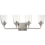 Hudson Bathroom Vanity Light - Satin Nickel / Clear