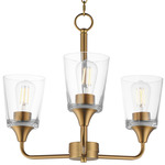 Hudson Chandelier - Natural Aged Brass / Clear