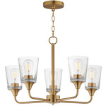Hudson Chandelier - Natural Aged Brass / Clear
