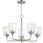 Hudson Chandelier - Satin Nickel / Clear