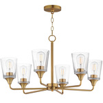 Hudson Chandelier - Natural Aged Brass / Clear
