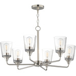Hudson Chandelier - Satin Nickel / Clear