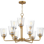 Hudson Multi-Tier Chandelier - Natural Aged Brass / Clear