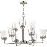 Hudson Multi-Tier Chandelier - Satin Nickel / Clear