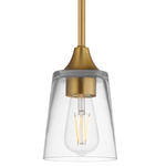 Hudson Mini Pendant - Natural Aged Brass / Clear