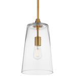 Hudson Pendant - Natural Aged Brass / Clear