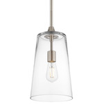 Hudson Pendant - Satin Nickel / Clear