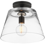 Hudson Convertible Semi Flush Ceiling / Pendant - Black / Clear