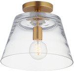 Hudson Convertible Semi Flush Ceiling / Pendant - Natural Aged Brass / Clear