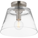 Hudson Convertible Semi Flush Ceiling / Pendant - Satin Nickel / Clear