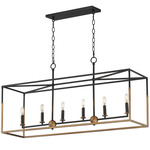 Soho Linear Pendant - Black / Weathered Brass