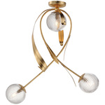 Firenze Vertical Ceiling Light - Gold Leaf / Clear Swirl