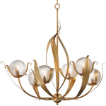 Firenze Chandelier - Gold Leaf / Clear Swirl