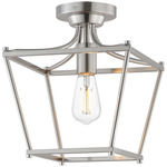 Clifton Semi Flush Ceiling Light - Satin Nickel