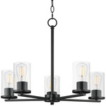 Lateral Chandelier - Black / Clear