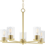 Lateral Chandelier - Satin Brass / Clear