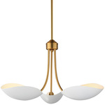 Maris Adjustable Pendant - Natural Aged Brass / White