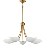 Maris Adjustable Chandelier - Natural Aged Brass / White