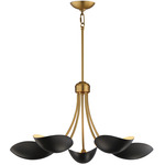 Maris Adjustable Chandelier - Natural Aged Brass / Black