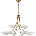 Maris Adjustable Chandelier - Natural Aged Brass / White