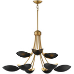 Maris Adjustable Chandelier - Natural Aged Brass / Black