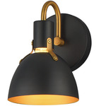 Dusk Wall Sconce - Black / Antique Brass