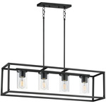 Lateral Linear Pendant - Black / Clear