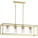 Lateral Linear Pendant - Satin Brass / Clear