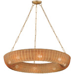 Bower Pendant - Natural Aged Brass / Rattan