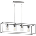 Lateral Linear Pendant - Satin Nickel / Clear