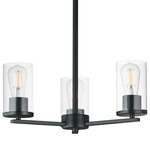 Lateral Chandelier - Black / Clear