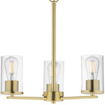 Lateral Chandelier - Satin Brass / Clear