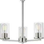 Lateral Chandelier - Satin Nickel / Clear