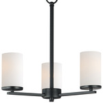 Lateral Chandelier - Black / Satin White